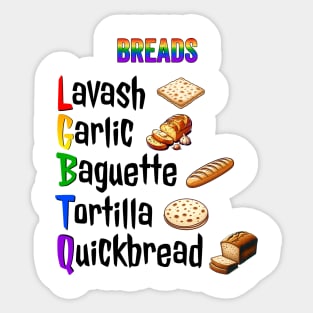 Breads of the Rainbow Lavash Garlic Baguette Tortilla Quick LGBTQ Sticker